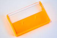 Fluorescent Orange tint back / Clear window