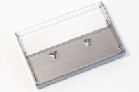 silver back / clear window cassette case