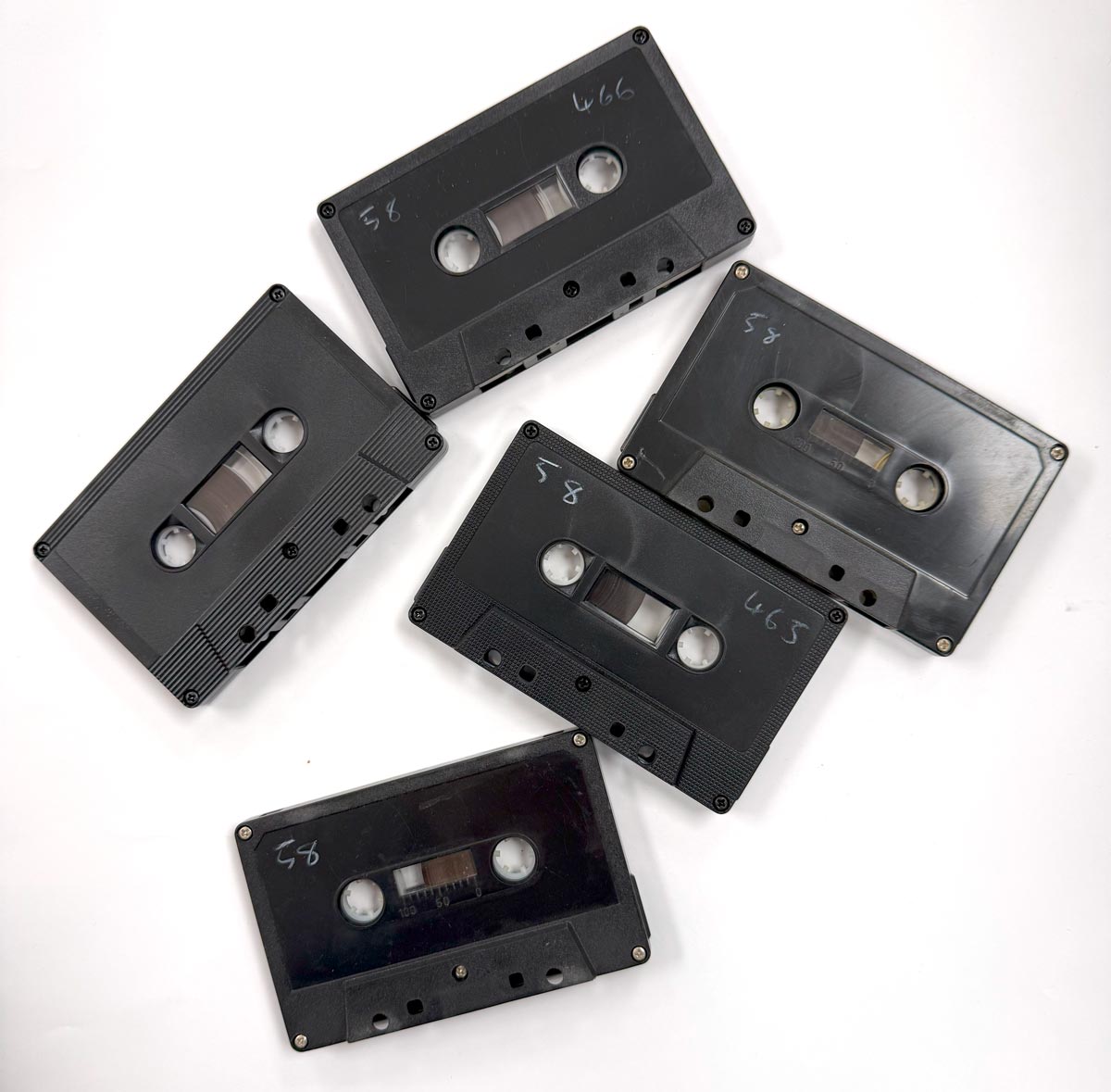 Grungy Type 0 C-60 Black Audio Cassettes