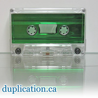 audio cassette with green metallic liner